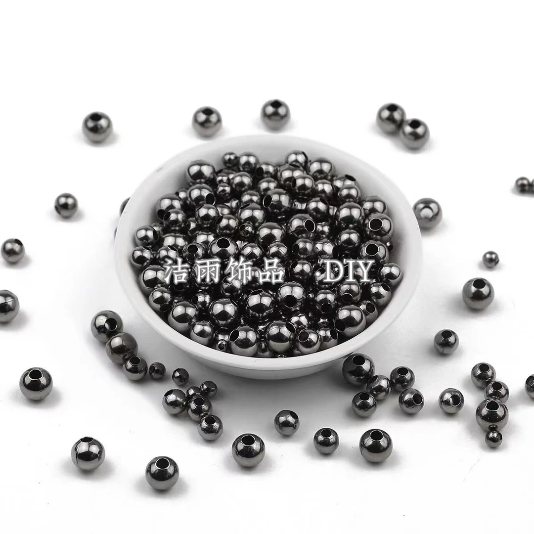 《洁雨饰品》  Y014  枪黑色3mm高保色隔珠保色diy饰品配件