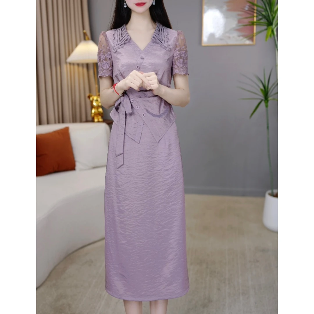 【宠粉定制】B1110图片色[套装}优雅气质时尚减龄休闲显瘦夏季收腰