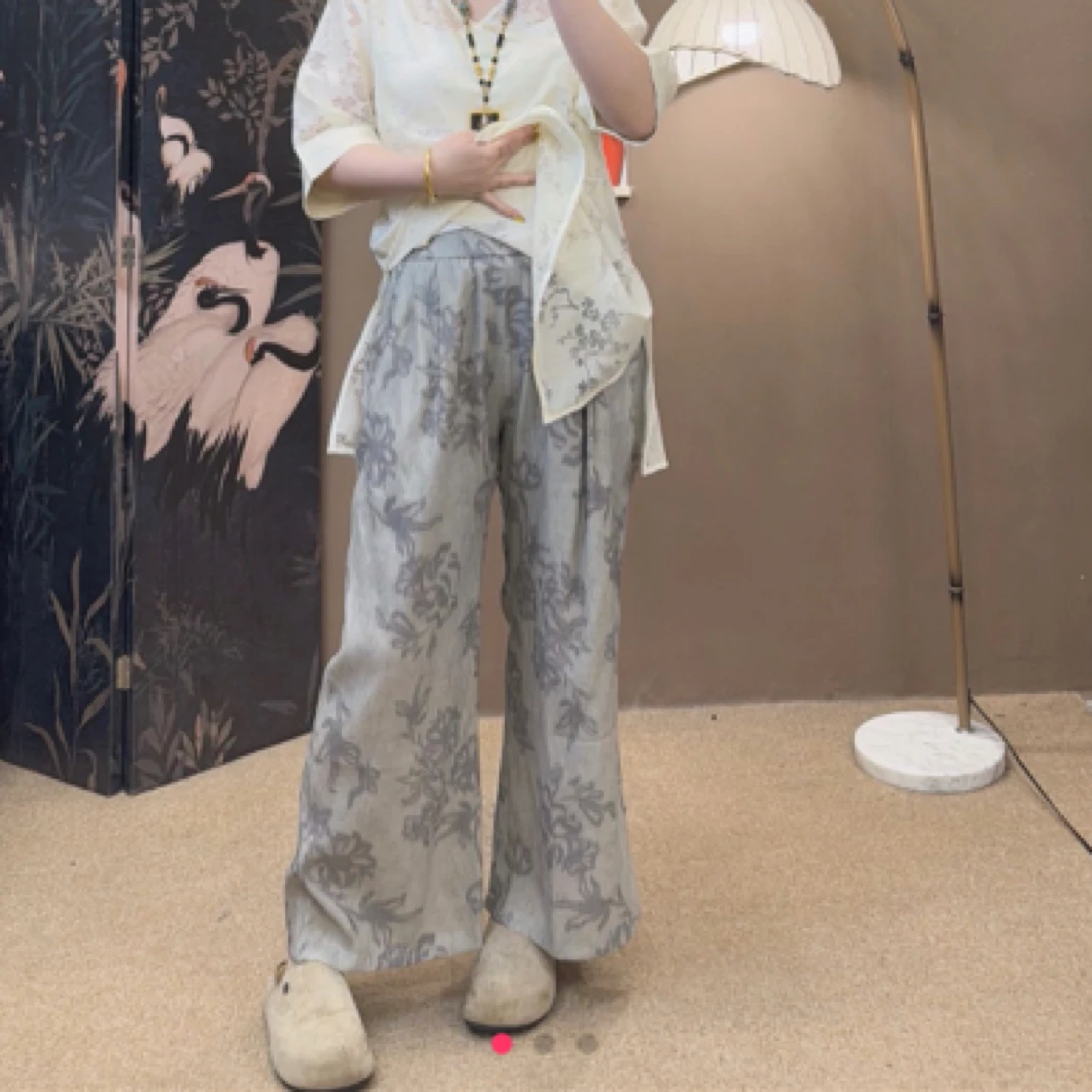 98070老钱风麻料山本裤