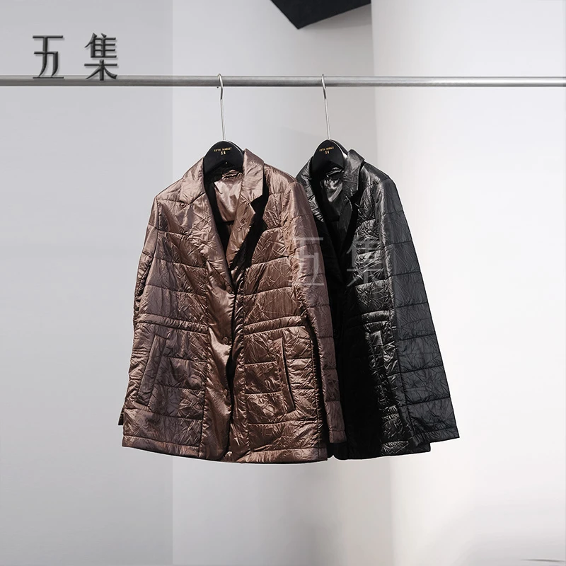 骆驼绒内填充设计师冬季新面料独特收腰外套女D7003