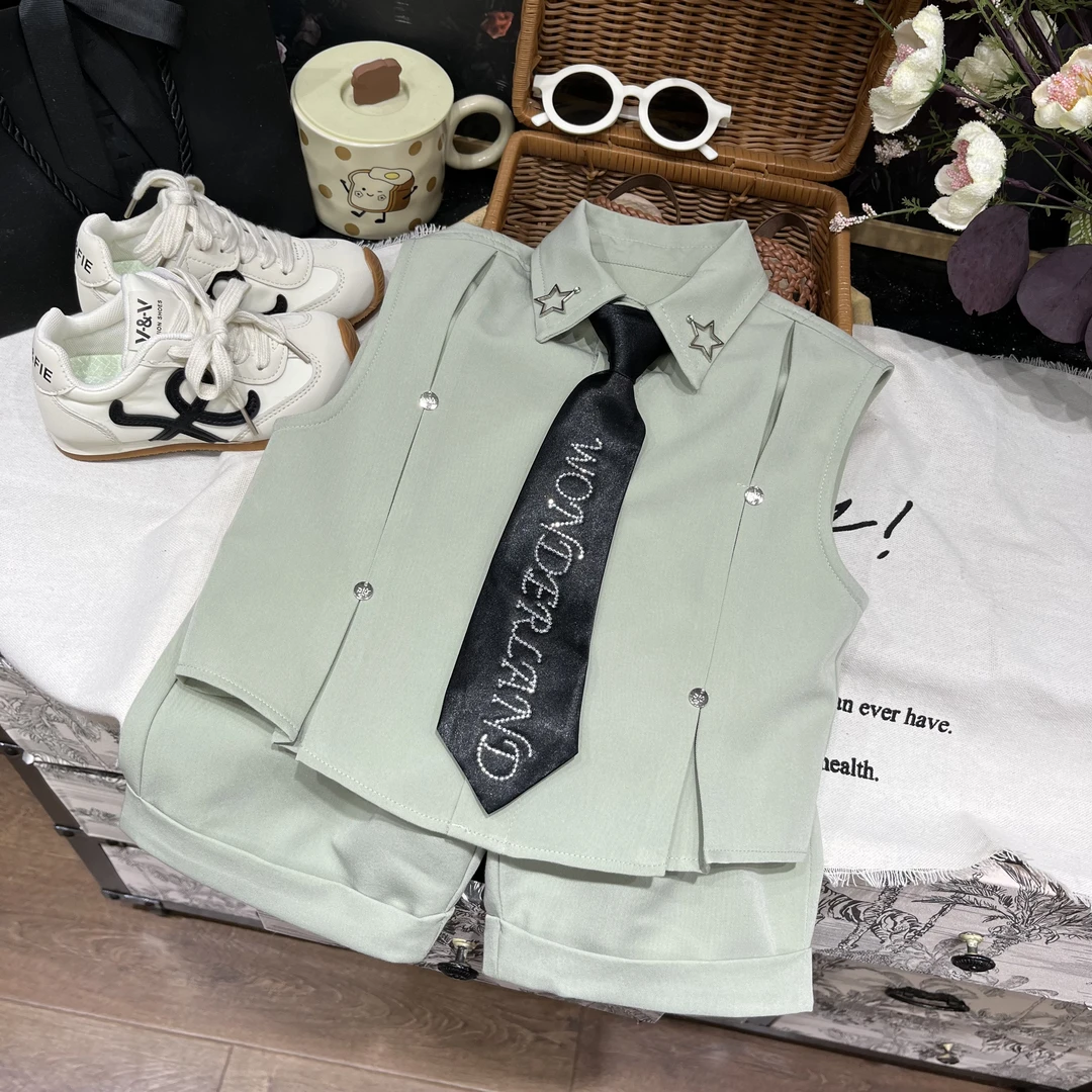 儿童夏季新款时尚休闲百搭洋气韩版帅气夏款套装25L225