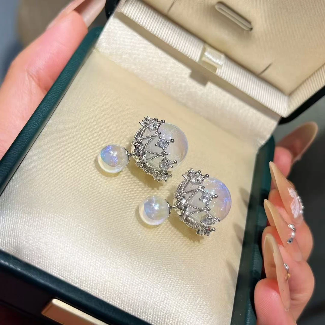 铜合金树脂耳饰 1063 复古气质设计感耳钉