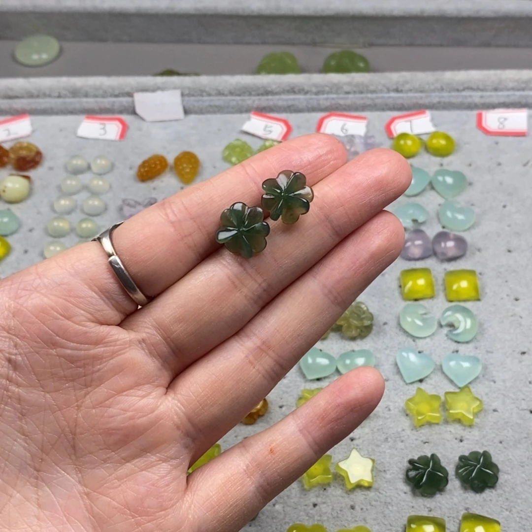 蛇纹石玉未镶嵌挂件耳坠耳环项链