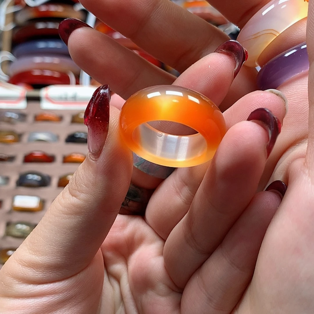 【闪购商品】玛瑙/玉髓戒指未镶嵌?****