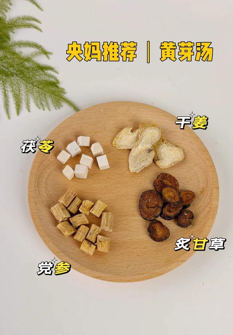 黄芽汤平衡体重养生茶饮泡水茯苓干姜党参炙甘草健脾利湿