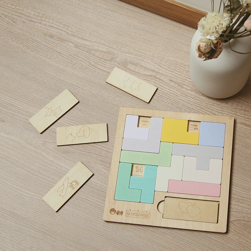 早米多元烧脑好玩日历时间拼图木质拼板儿童益智乐趣味桌游玩具