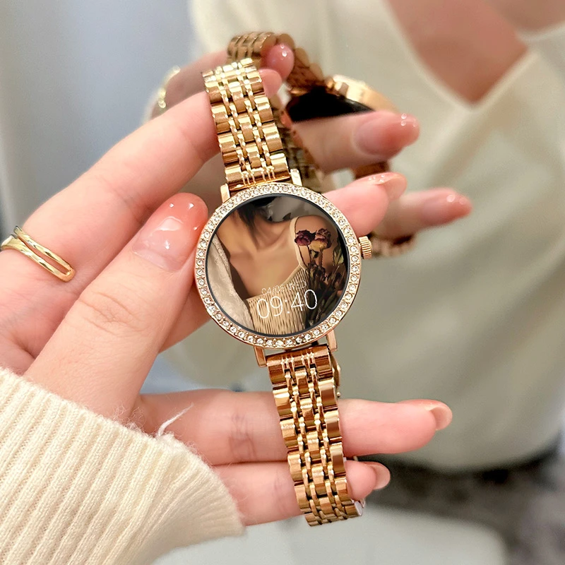 小表盘智能手表女士小众轻奢款通话支付运动多功能高级感手表2025