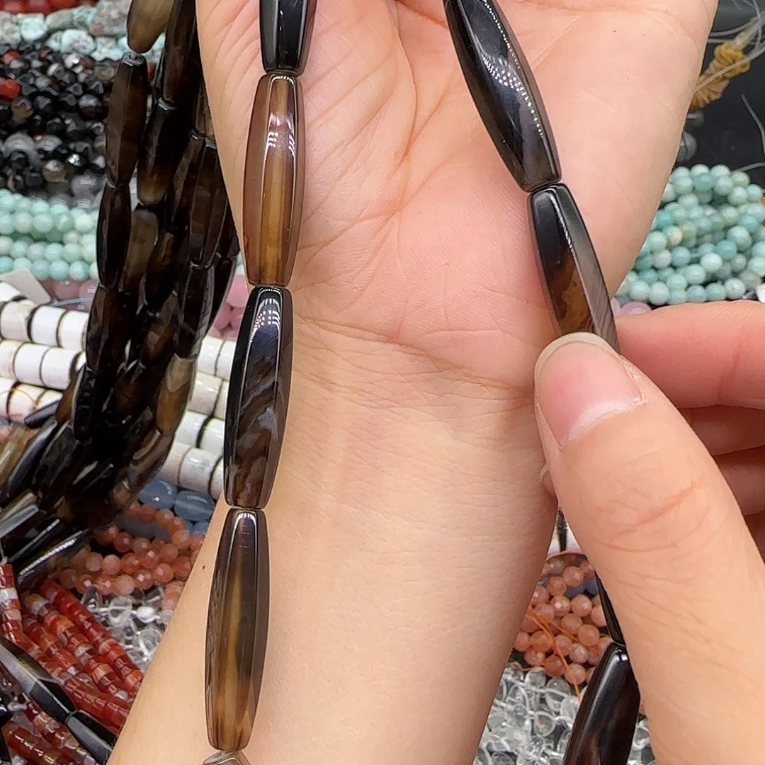 玛瑙/玉髓合金珠宝半成品老玛瑙7-30mm一条