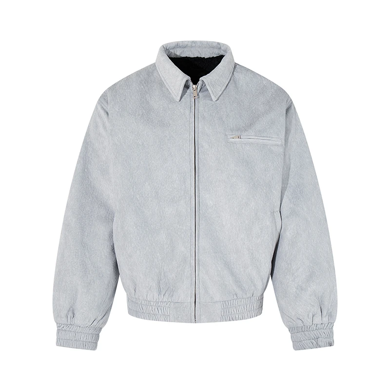 XENON 肌理感设计翻领通勤夹克棉服男内里羊羔绒外套高级感痞帅