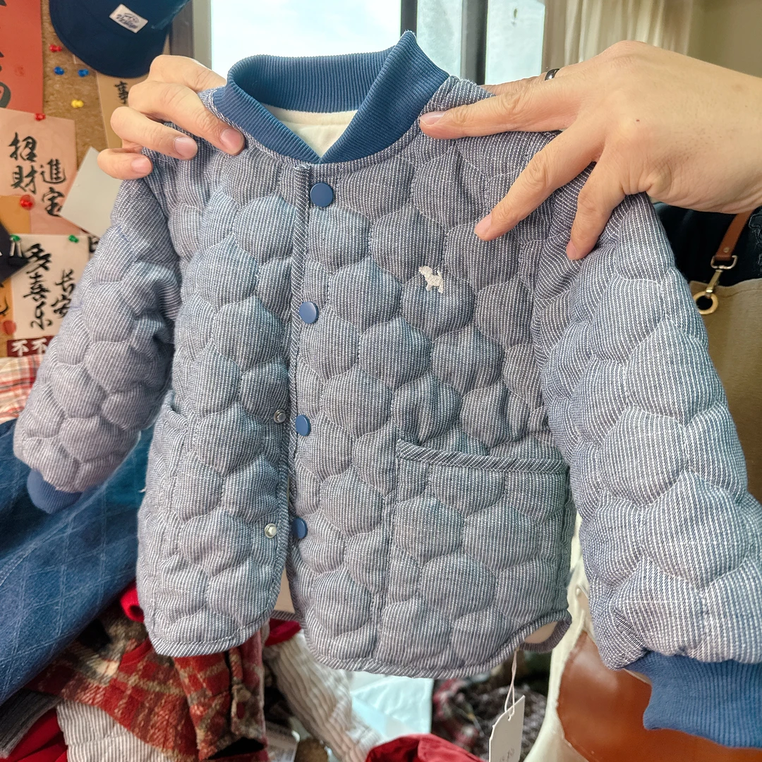 【JMJQ 201386】秋冬季儿童休闲保暖加厚加绒绗棉御寒圆领外套