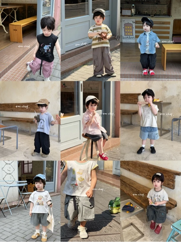 （夏装076-150）2025年新款夏季儿童装衣服男童