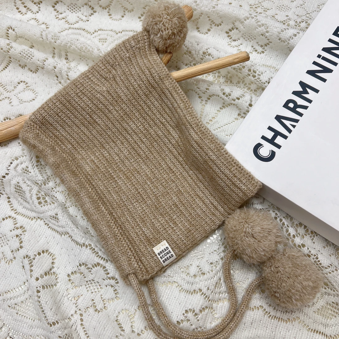 儿童休闲风秋冬极简风纯色帽子宝宝秋冬季时尚保暖韩版针织帽子