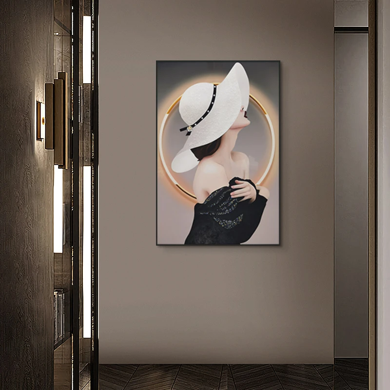 晶瓷镶钻客厅现代简约美女装饰画餐厅玄关卧室壁画挂画美女80120