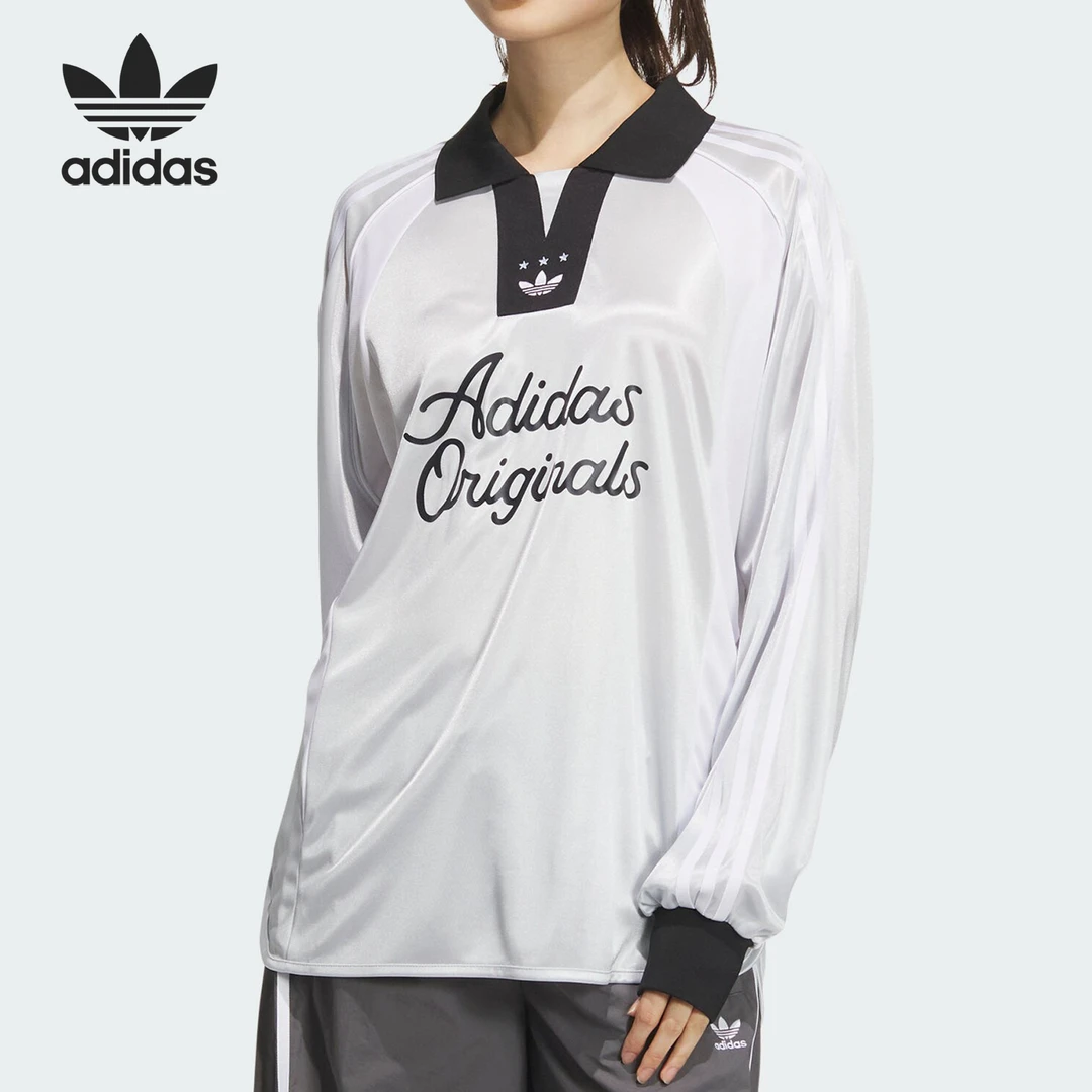 Adidas/阿迪达斯正品三叶草女士时尚休闲长袖POLO衫JD1129
