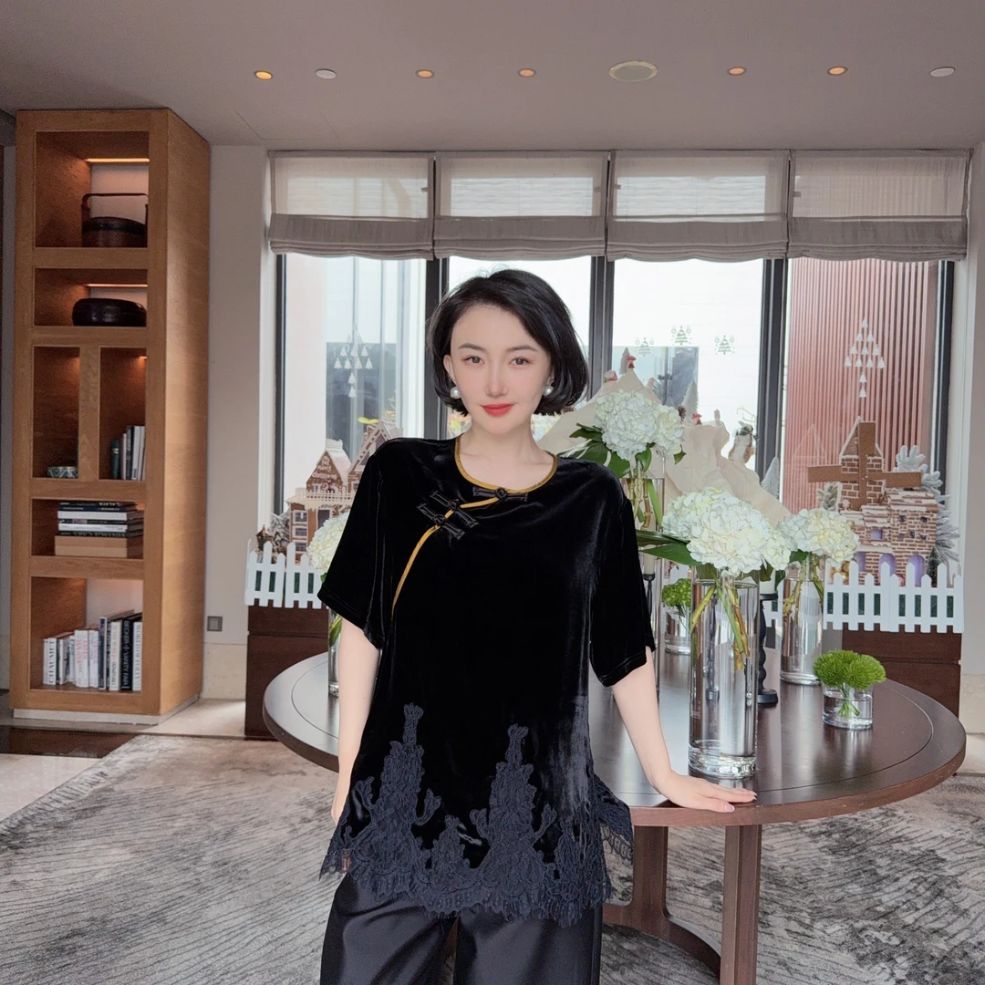 Betty Bairn【琬篱】新中式桑蚕丝盘扣上衣24B-BW7079