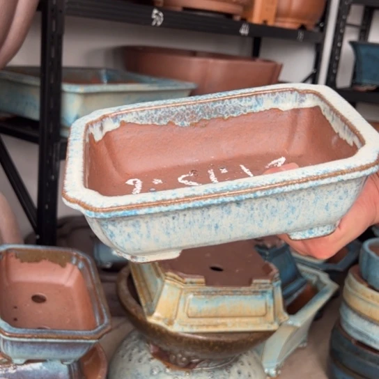 壶***涂紫砂花盆高温釉小长方30*18*微瑕处理