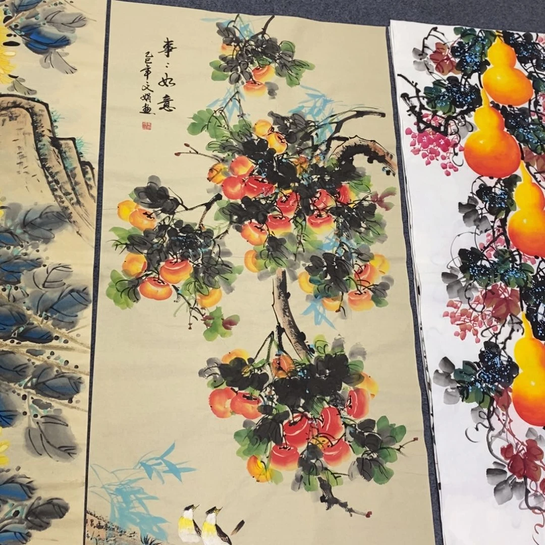 国画尺寸140✖️70四尺纯手绘画画
