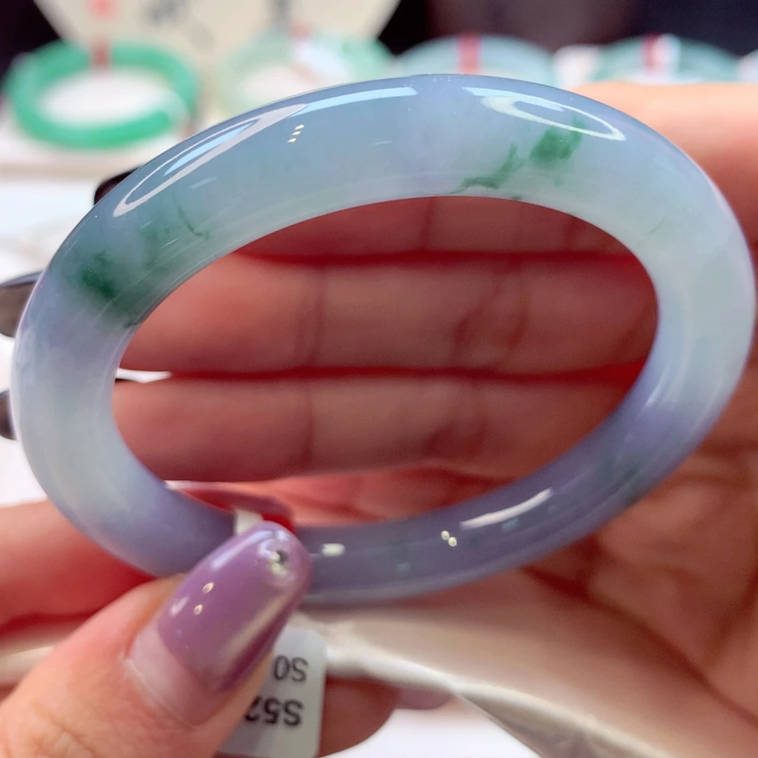 翡翠手镯未镶嵌美人条34号66