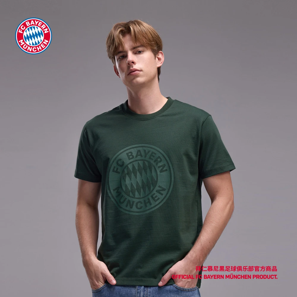 【官方正版】拜仁慕尼黑足球俱乐部丨春夏队徽印花T恤棉质透气百搭