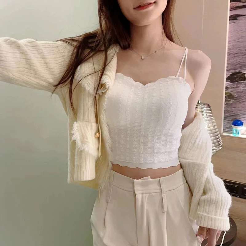 2025别致蕾丝吊带背心女夏内搭绝美纯欲性感美背修身外穿显瘦