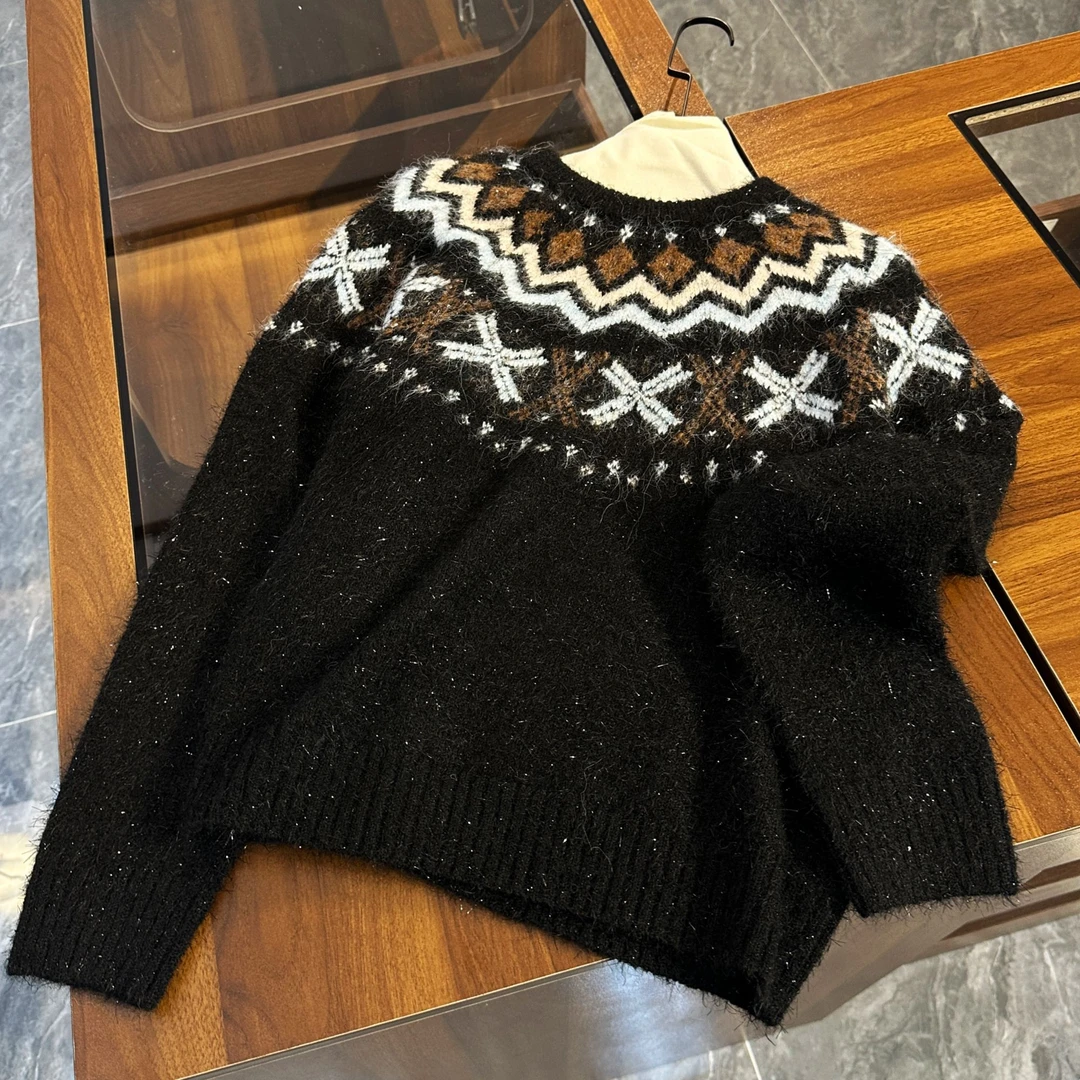 【114】百搭重工女士手工胸口刺绣套头时尚时尚毛衣上衣DM-A109