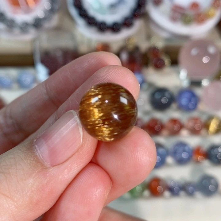 妮***～水晶珠宝半成品未镶嵌发晶单珠