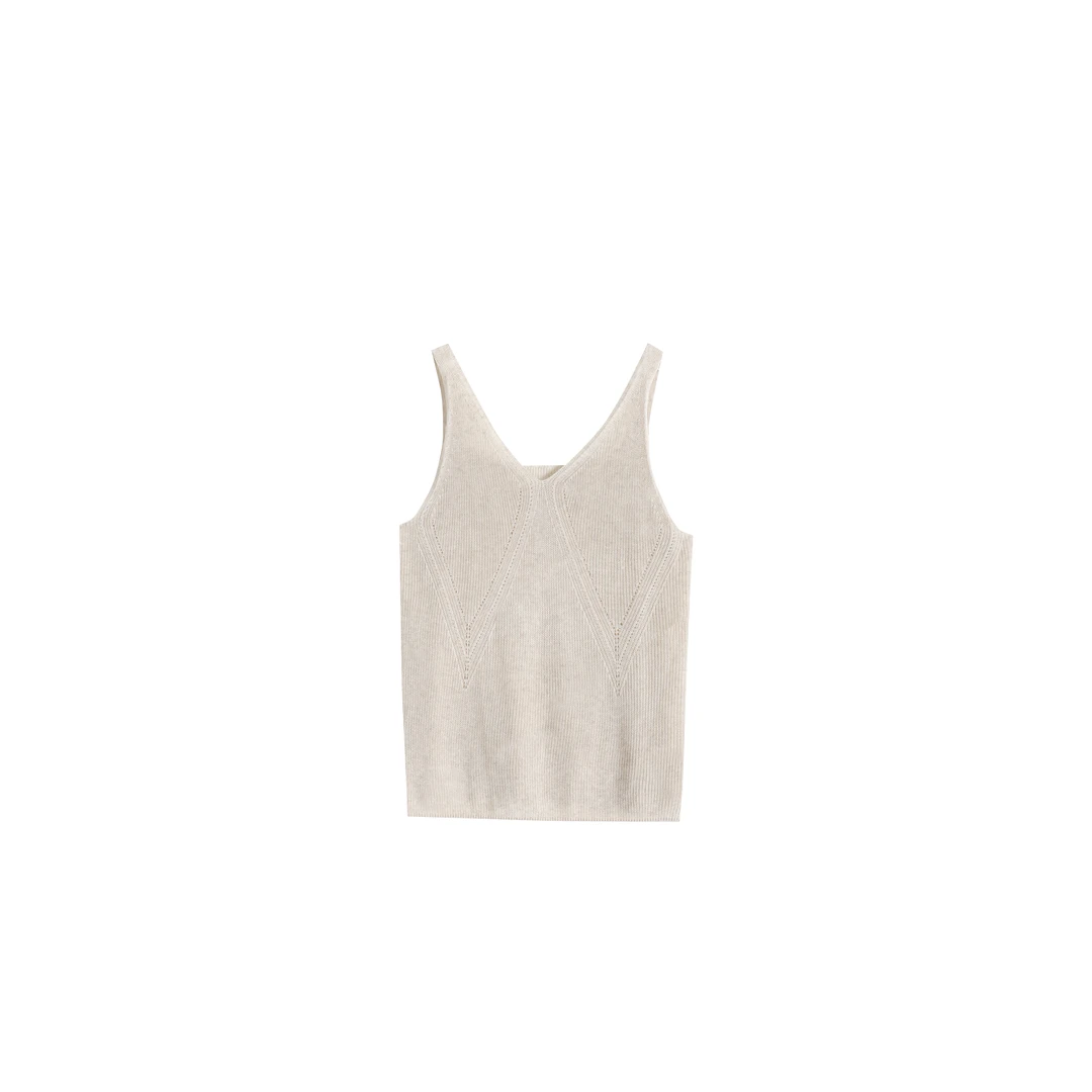 【阿瓜专属】极简舒适亚麻+天丝细吊带背心 -31106