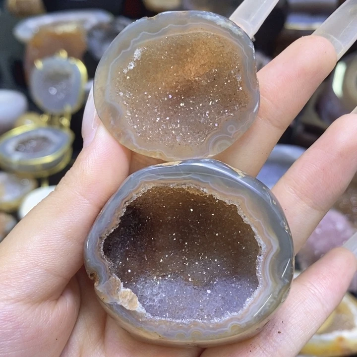 未镶嵌珠宝半成品紫晶双彩盆
