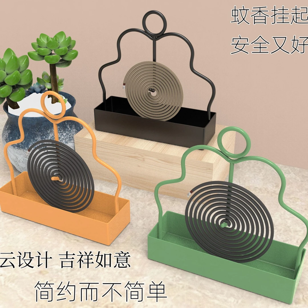 户外防锈蚊香支架祥云挂架檀香盒铁艺香炉可挂耐用