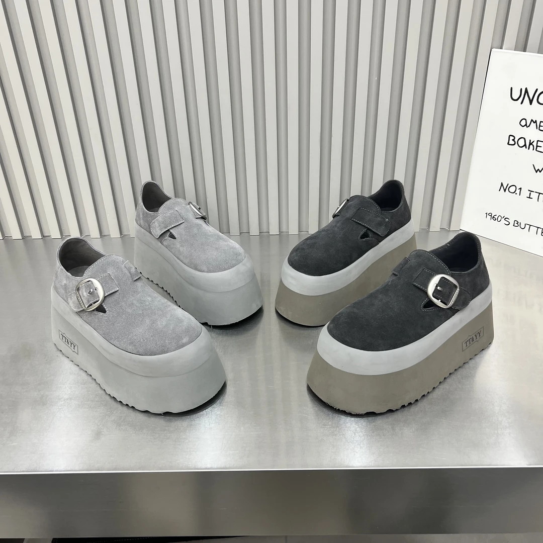 时尚百搭厚底松糕底舒适休闲鞋春季低帮圆头夏季