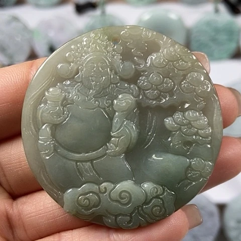 翡翠颈饰未镶嵌财神爷福利