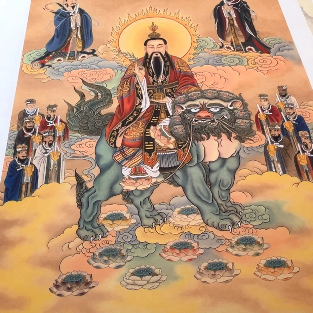 真***元国画精品太乙救苦天尊带框包邮