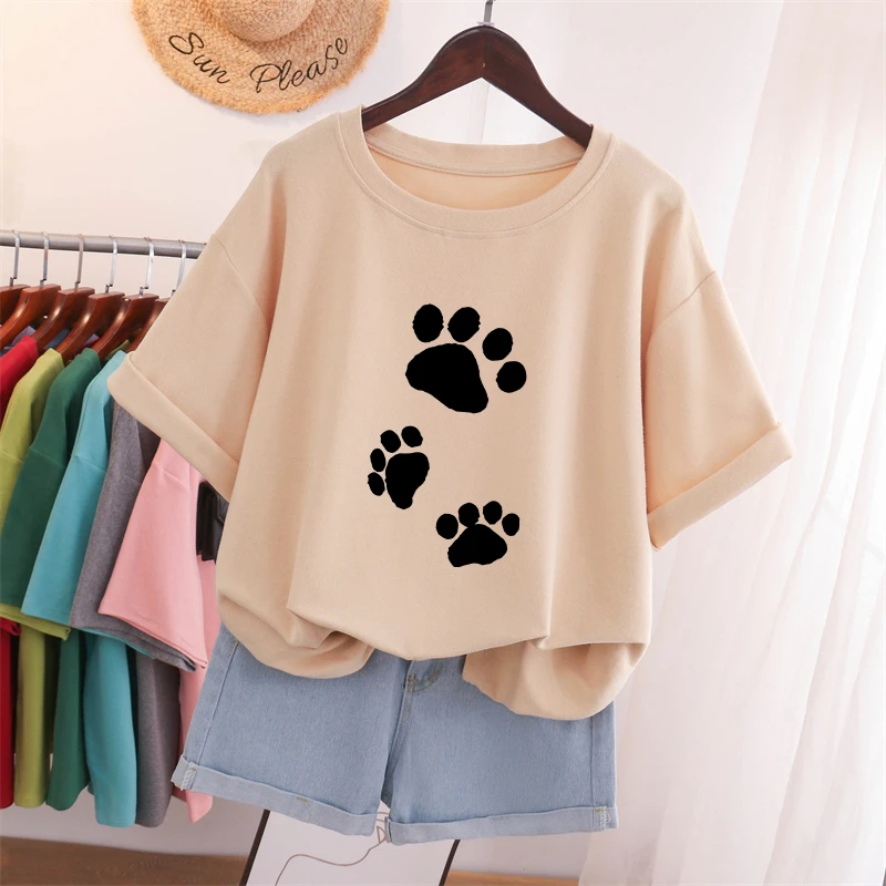 宽松大码oversize圆领纯棉短袖t恤女装2025年新款夏季显瘦上衣服