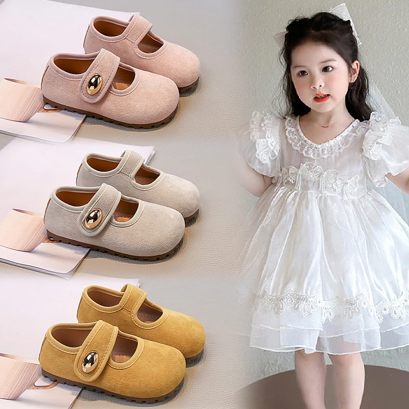 ABC女童小皮鞋2025春秋季儿童软底休闲公主鞋中小童宝宝鞋勃肯鞋