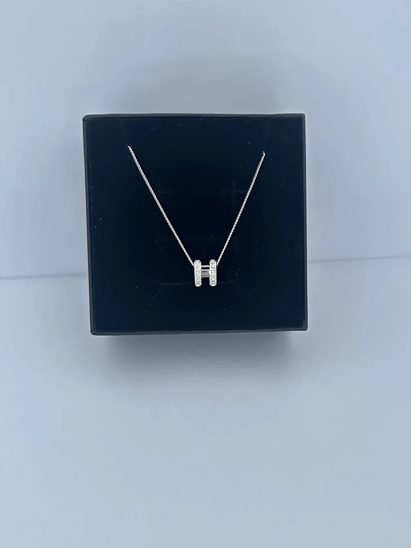 坠链均925银 纯银项链 万年经典不过时的字母H项链两面佩戴哦