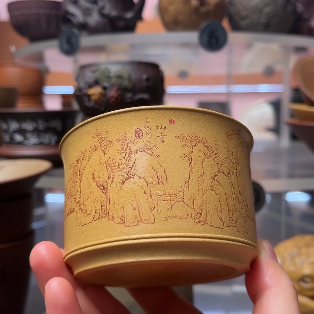 茶杯紫砂黄金段泥 大德钟杯