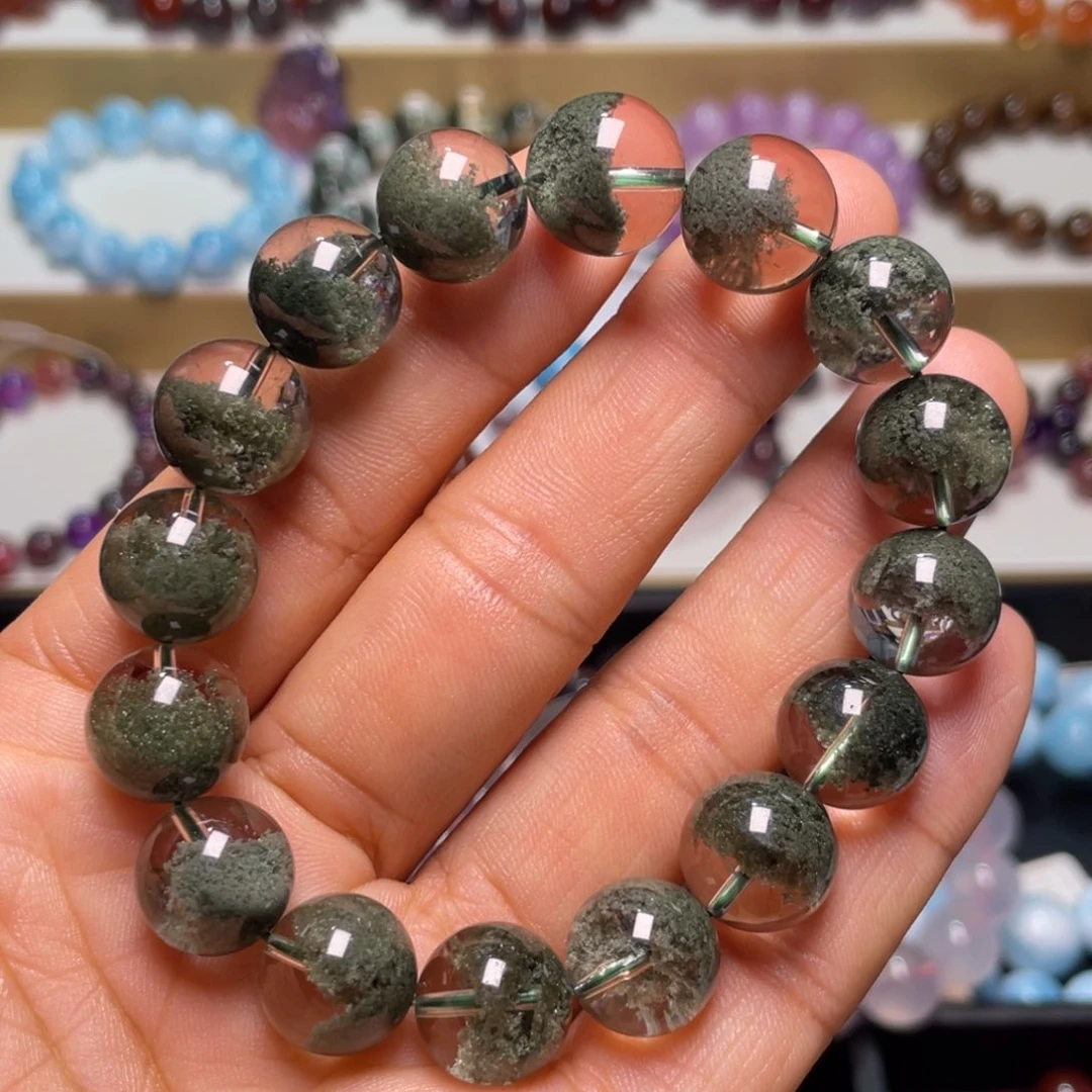 水晶手链未镶嵌巴西绿幽灵聚宝盆