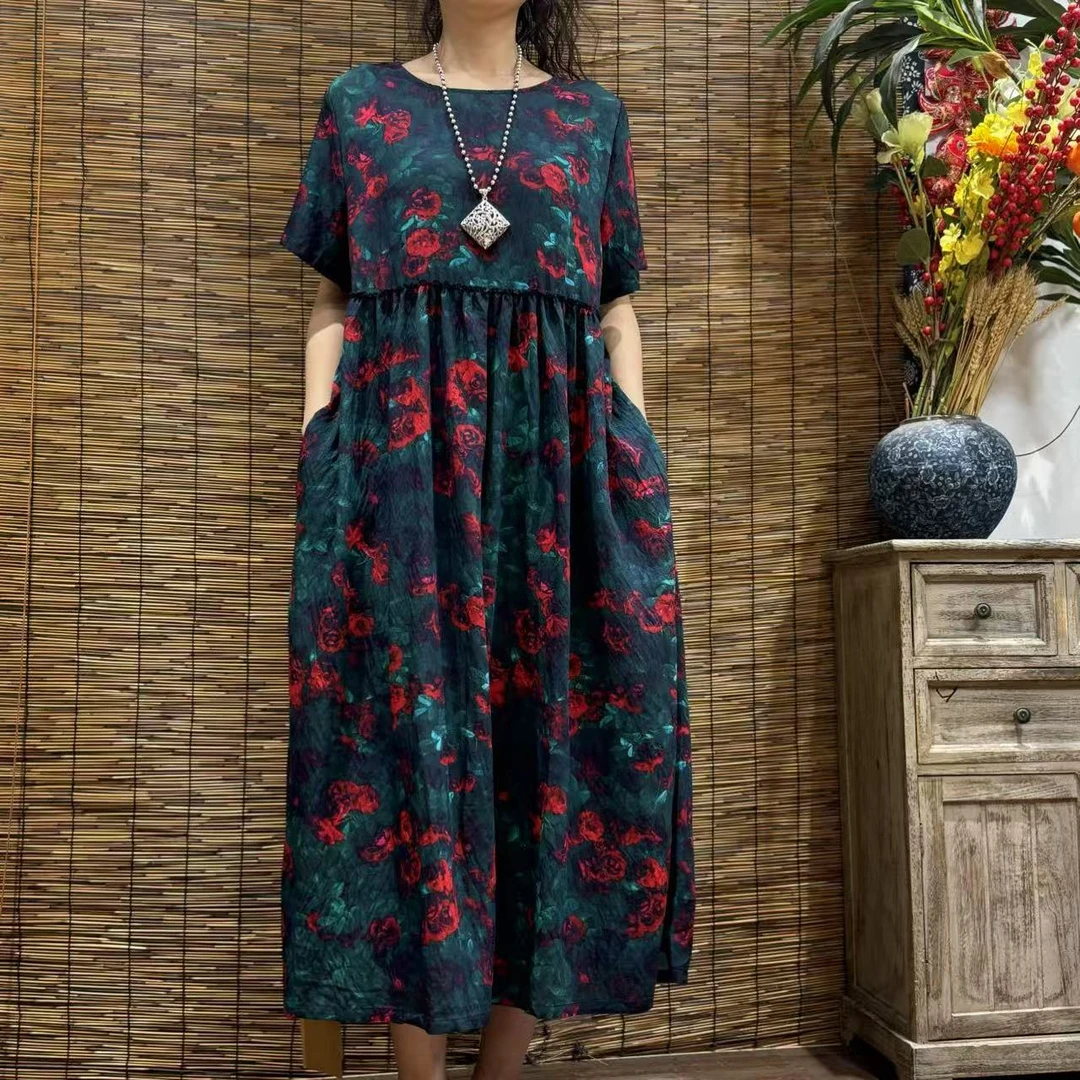 7325新款夏季洋气减龄优雅大方显瘦连衣裙QZ