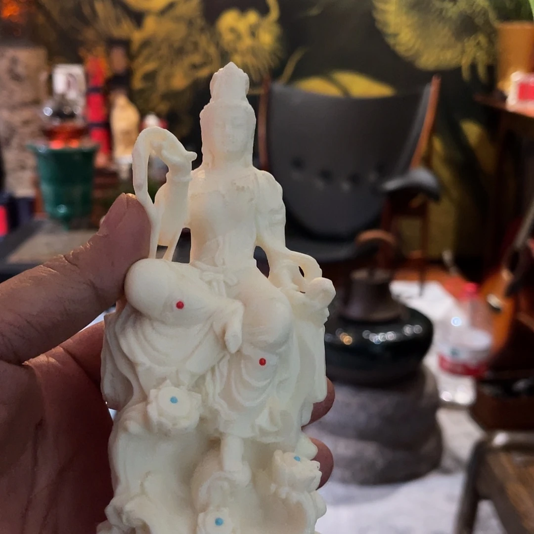 @*然象牙果观音摆件杯