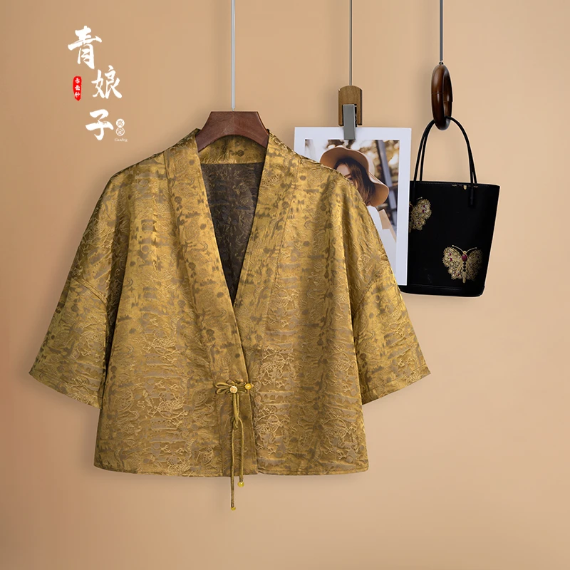 青娘子（念禾）提花新中式国风时尚气质百搭宽松汉服开衫60290