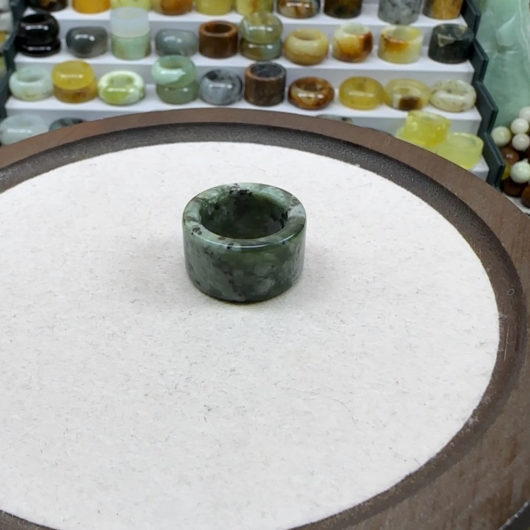 _***3蛇纹石玉合金戒指内径17.4微瑕no退换
