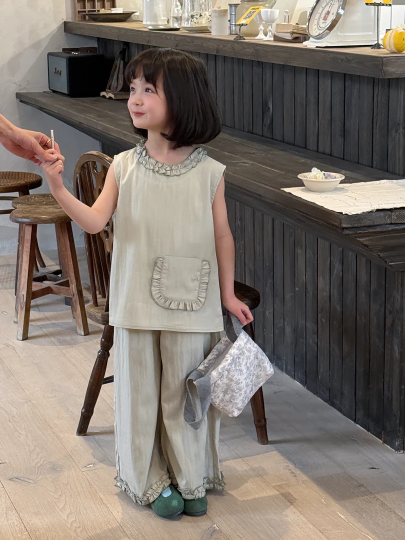 【予诺定制】童装夏--女童韩版套装GZ8611    ///