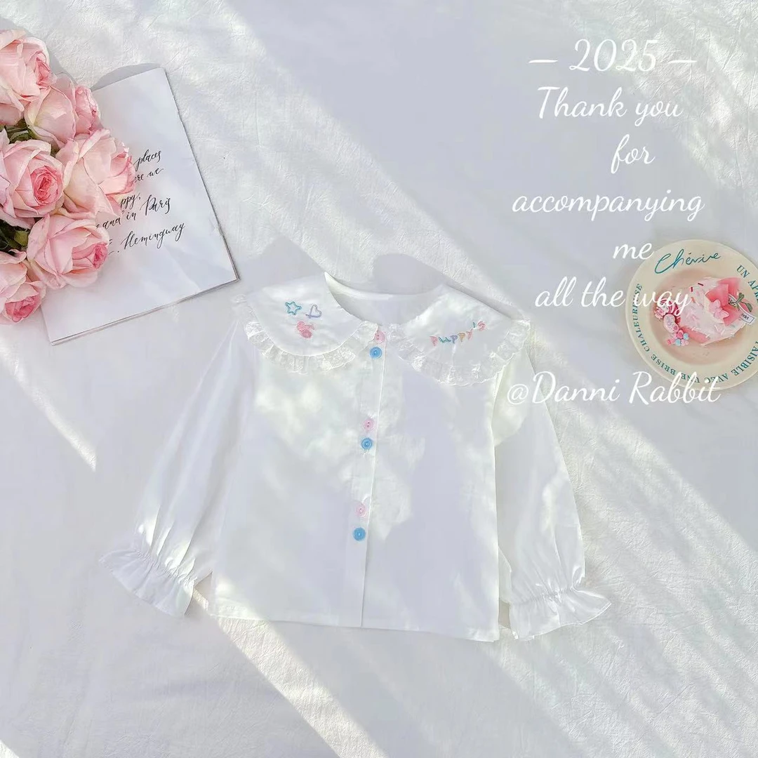 *春日精致+棉棉有版型*春款儿童绣花衬衣 D-W643