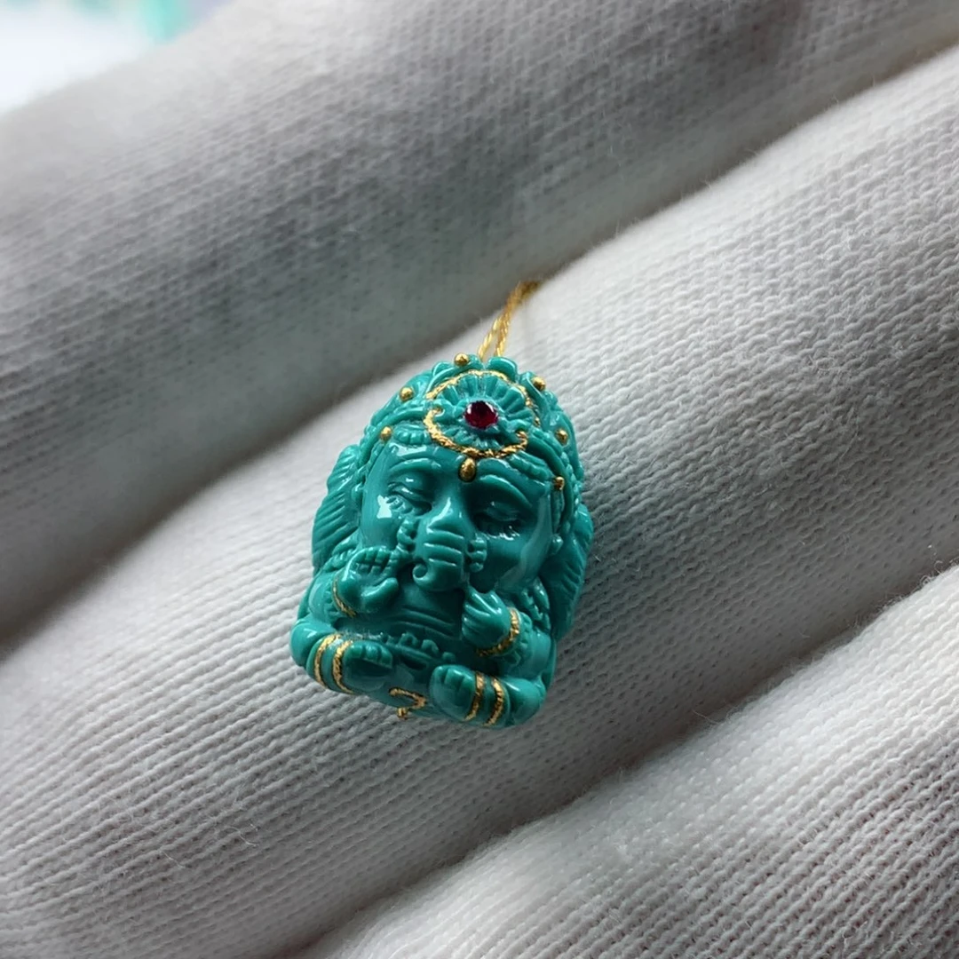 绿松石象神未镶嵌