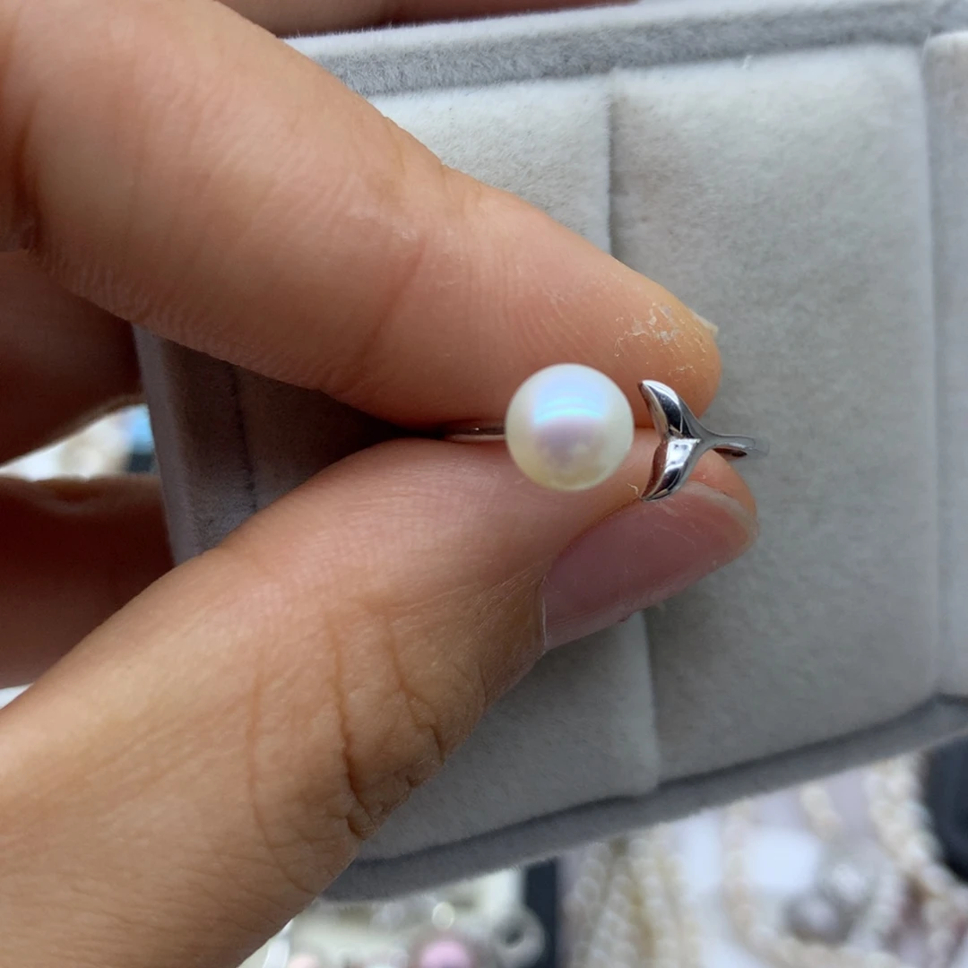 淡水珍珠银S925镶嵌戒指