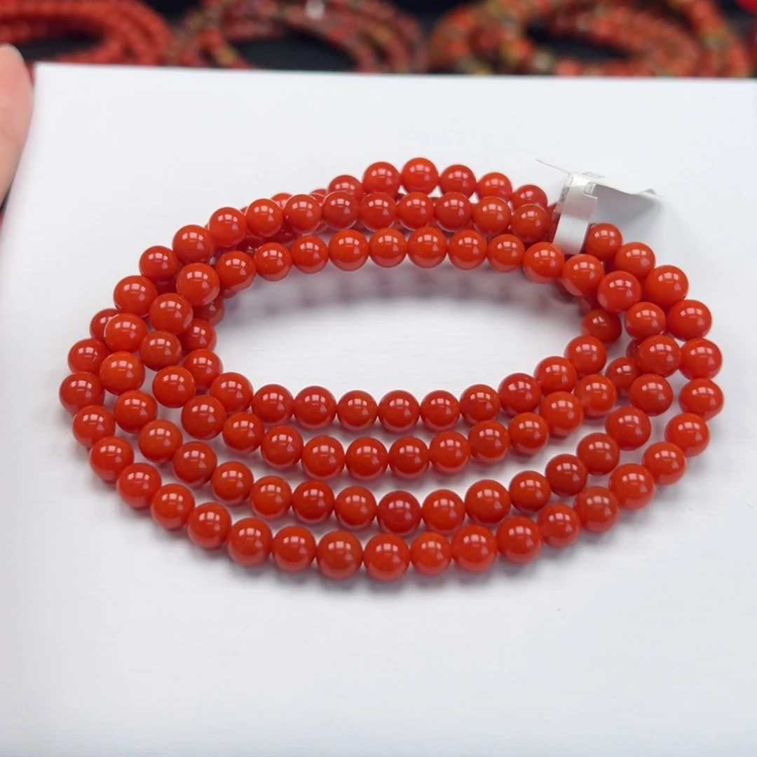 未镶嵌手串南红玛瑙保山辣椒红多圈5+