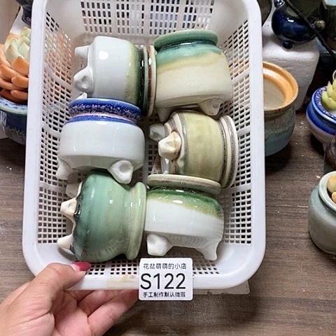 紫砂花盆122微瑕品口径4到5左右