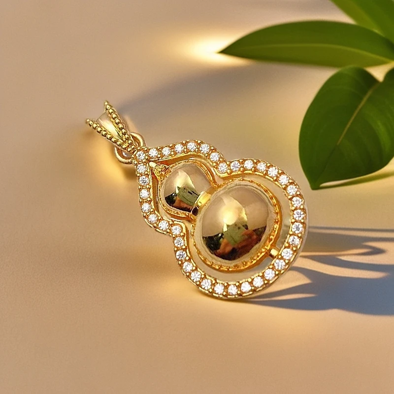 【合成/培育】18k金小葫芦镂空滴流配件(不含链)