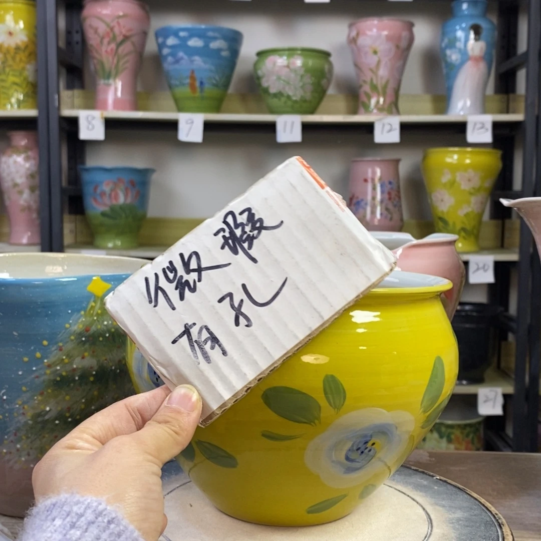 景德镇手工手绘陶瓷花盆