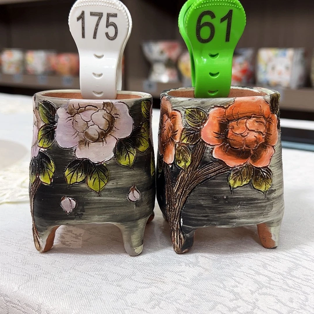 @***怀手绘陶瓷花盆美盆